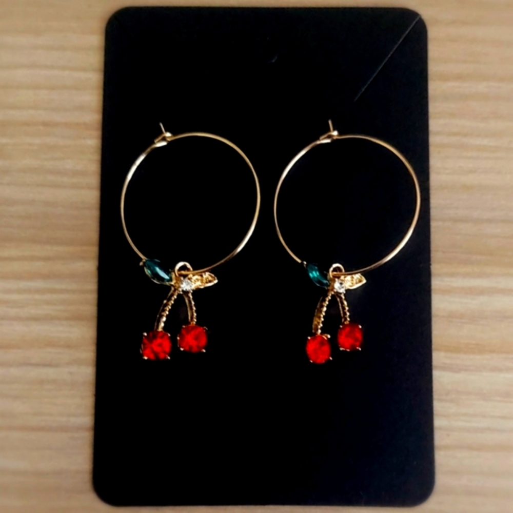 Cherry Hoop Earrings